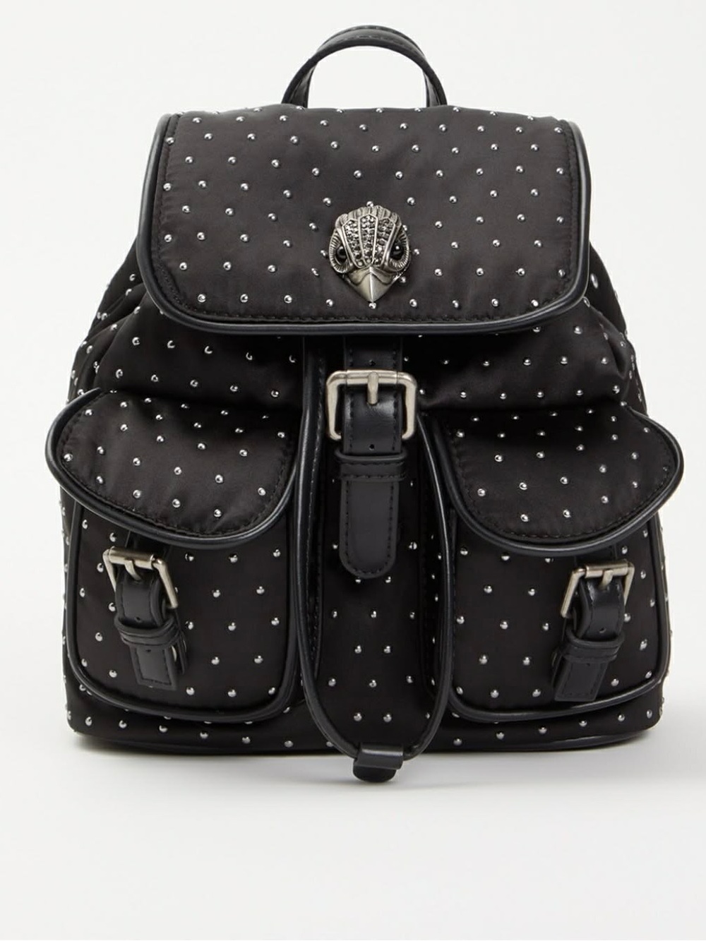 Kurt Geiger Black Studded Backpack with Silver Hardware